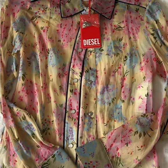 RARE - Diesel Floral Button-Up Blouse - Picture 2 of 4
